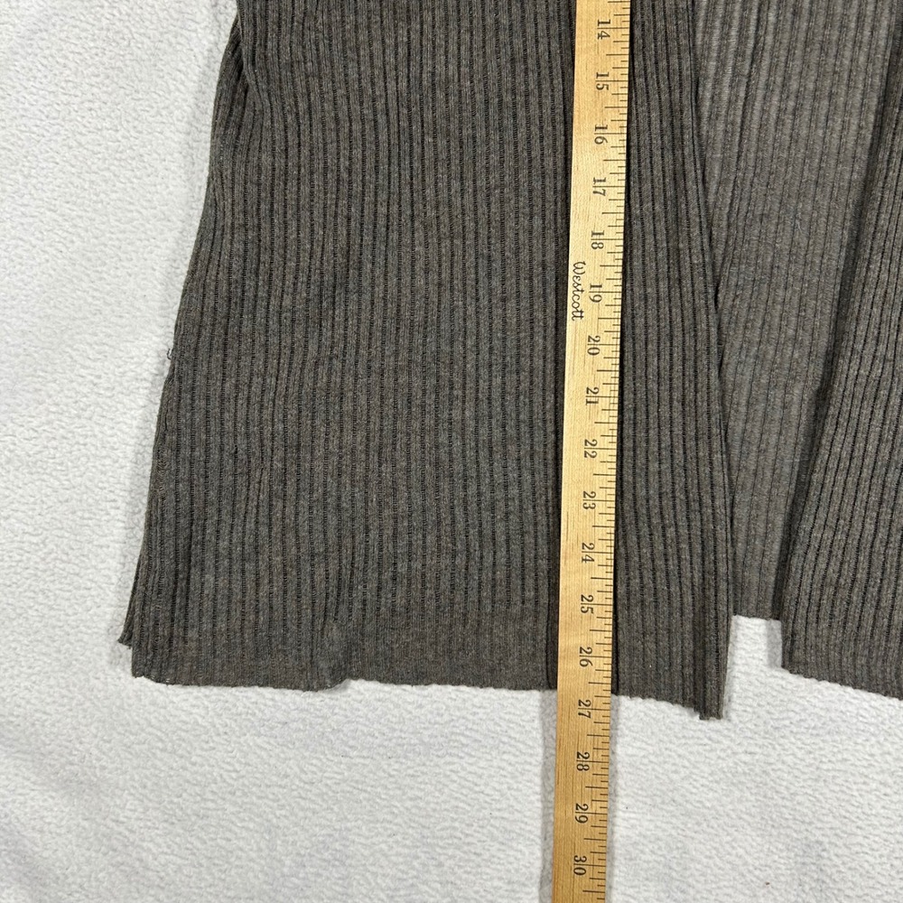 Eileen Fisher Cardigan Womens XL Grey Ribbed Knit 100% Cotton Open Front Sweater - Picture 8 of 8
